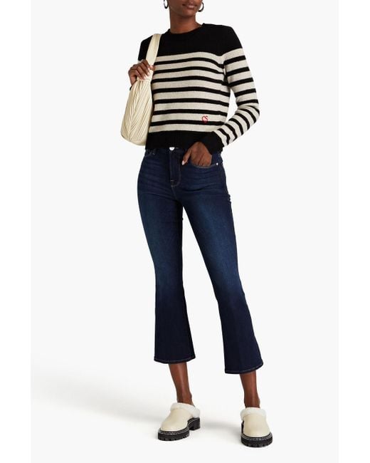 FRAME Blue Le Crop Mini Boot Cropped High-rise Bootcut Jeans