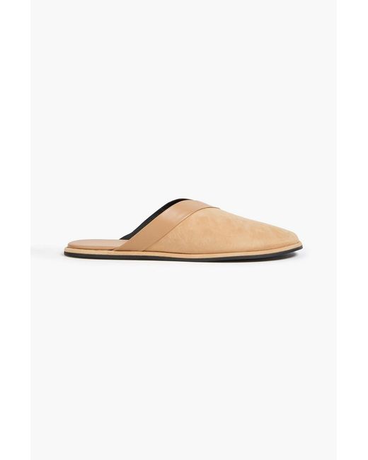 Neous White Atik Nubuck Slippers