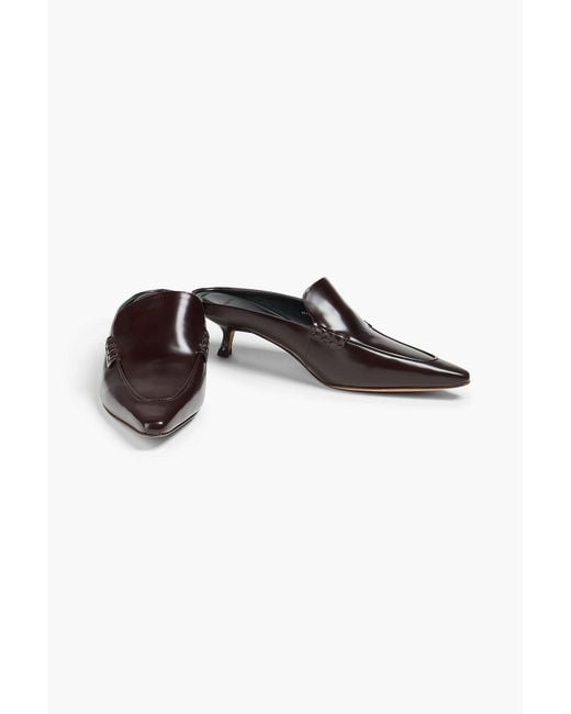 Vince Brown Samy Glossed-Leather Mules