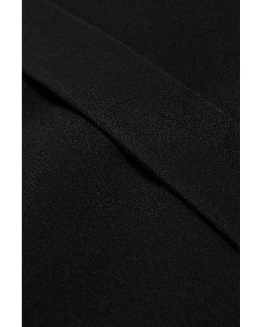 Safiyaa Black Dia Off-the-shoulder Stretch-crepe And Silk-chiffon Top