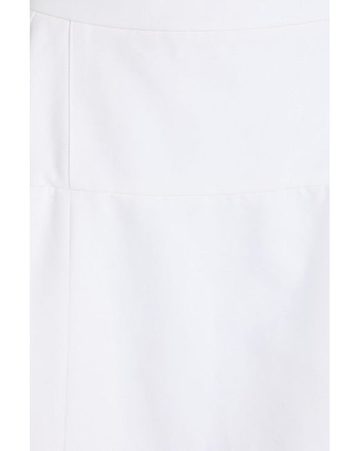 Tibi White Cotton-poplin Midi Skirt