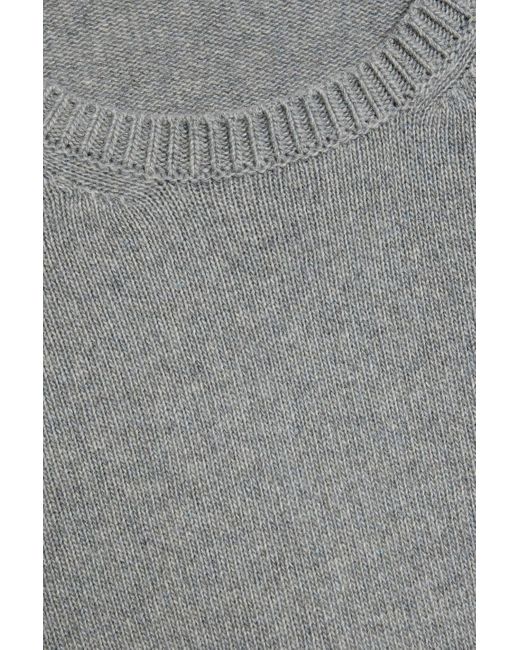 Another Tomorrow Gray Cashmere And Wool-blend Sweater