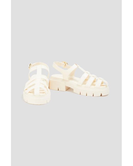 Stuart Weitzman White Nolita Leather Slingback Sandals
