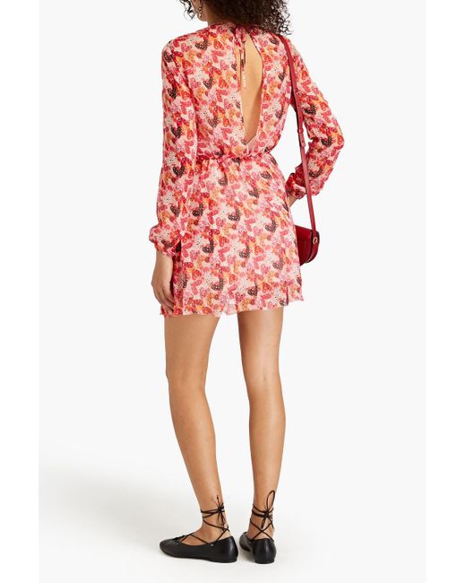 RED Valentino Red Printed Silk-chiffon Mini Dress