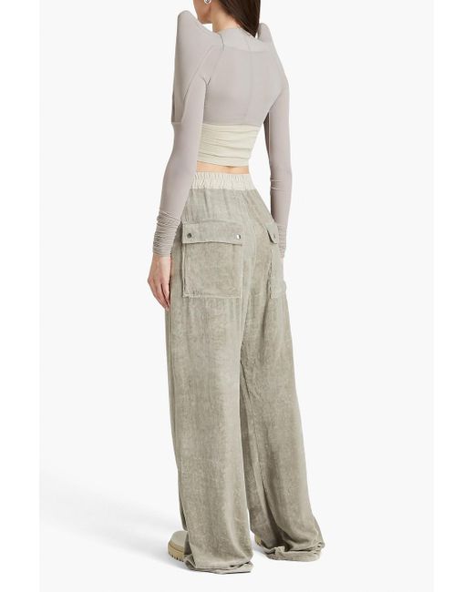 Rick Owens White Cropped Jersey Top