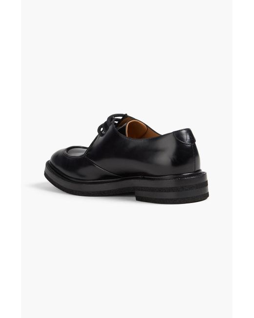 Emporio Armani Black Glossed Leather Derby Shoes for men