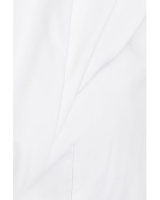 TOVE White Leila Twist-front Cutout Cotton-poplin Top