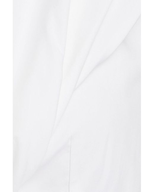 TOVE White Twisted Cutout Cotton-poplin Peplum Top