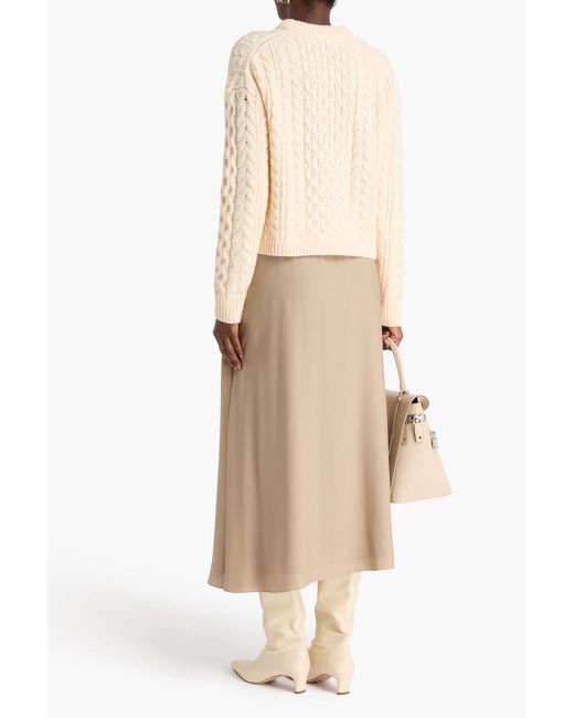 Theory Natural Cable-knit Wool And Cashmere-blend Sweater