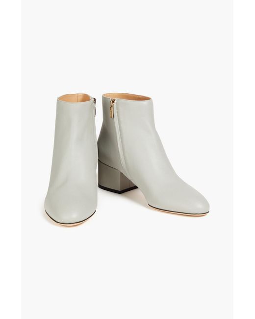 Sergio Rossi White Leather Ankle Boots