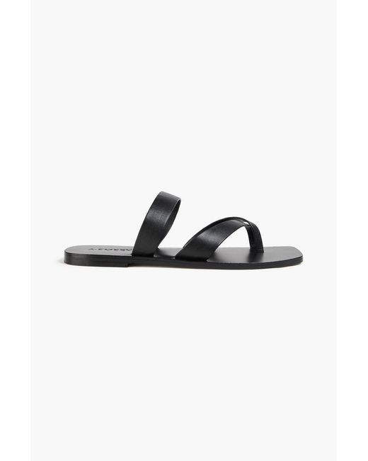 A.Emery Black Carter Leather Sandals