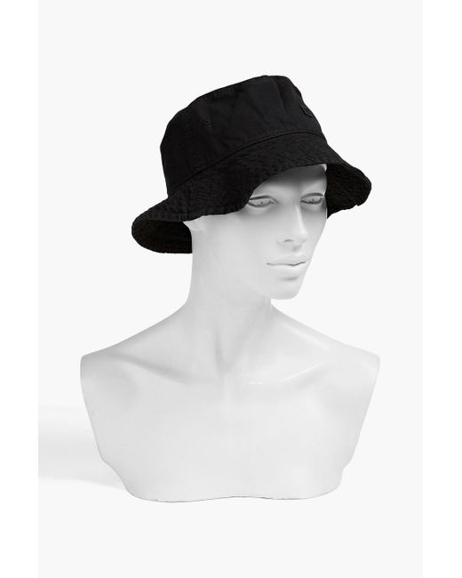 Acne Black Appliquéd Cotton-twill Bucket Hat