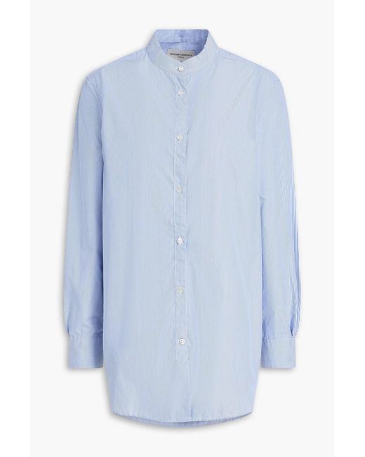 Officine Generale Blue Amelia Striped Cotton-Poplin Shirt
