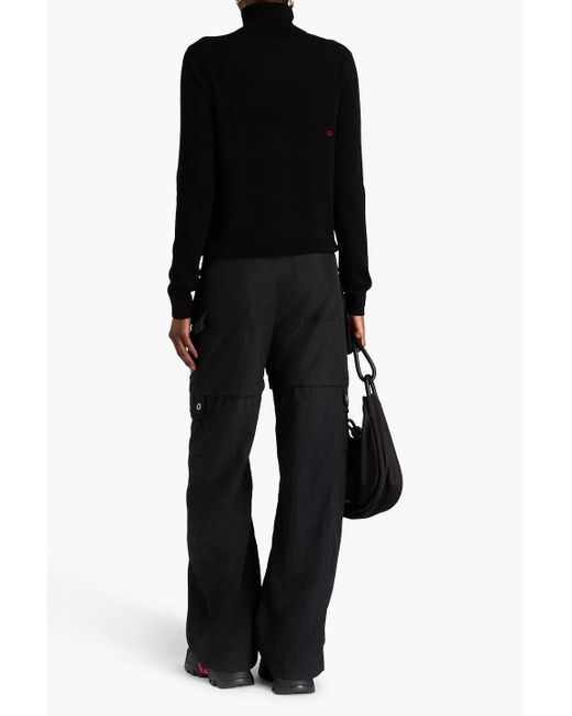 Chinti & Parker Black Intarsia Wool And Cashmere-blend Turtleneck Sweater