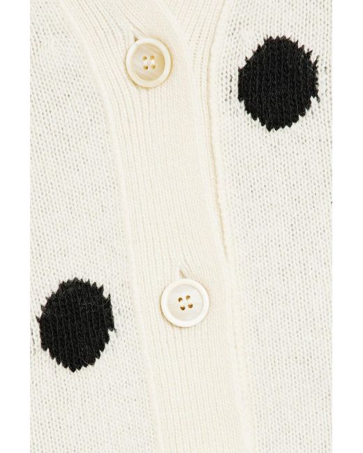 Marni Natural Cardigan aus jacquard-strick aus wolle mit polka-dots