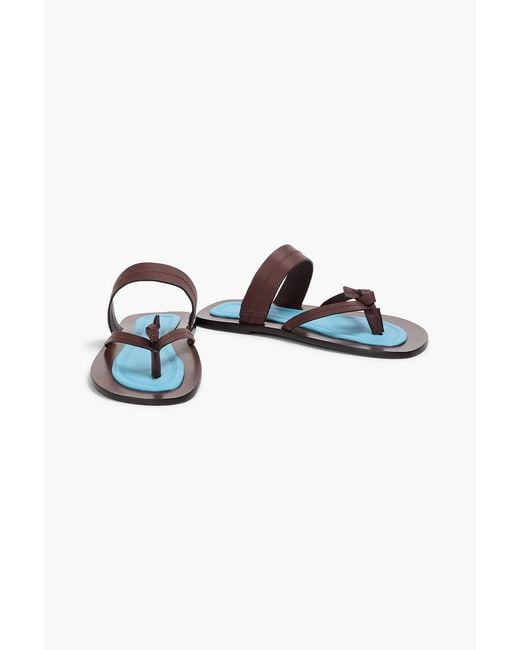 Farm Rio Blue Knotted Leather Sandals