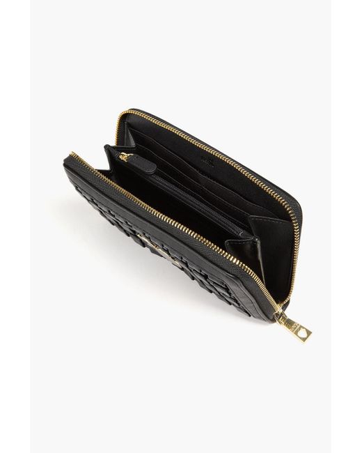Love Moschino Black Woven Faux Leather Wallet