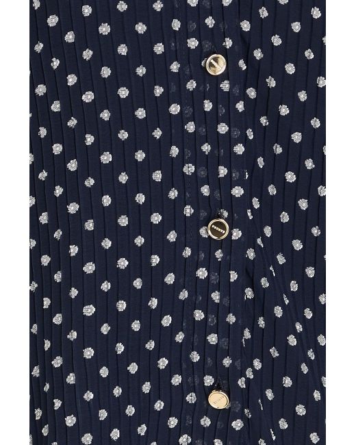 Sandro Blue Polka-dot Fil Coupé Georgette Mini Dress