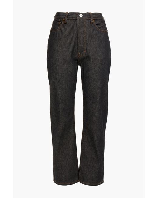 Acne Black High-rise Straight-leg Jeans