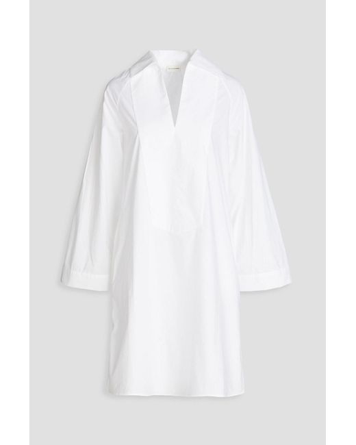 By Malene Birger White Edanima Cotton-poplin Mini Shirt Dress