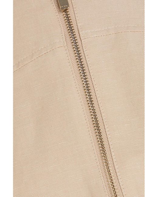 Maje Natural Linen And Cotton-blend Bomber Jacket