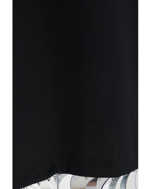 Rabanne Black Sequin-Embellished Crepe Mini Dress