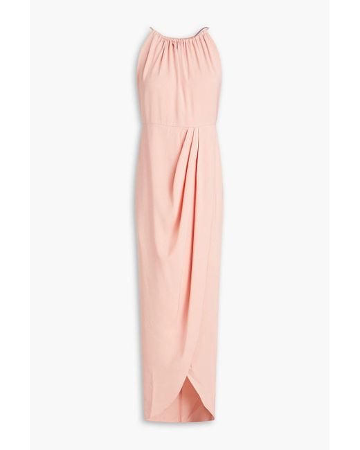 Shona Joy Pink Gathered Satin Maxi Dress