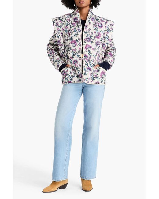 Isabel Marant White Janissae Floral-print Shell Jacket