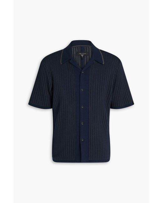 Rag & Bone Harvey hemd aus jacquard-strick aus einer baumwollmischung in Blue für Herren