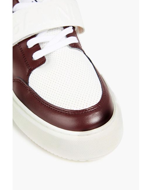 Ganni Red Two-tone Faux Leather Sneakers