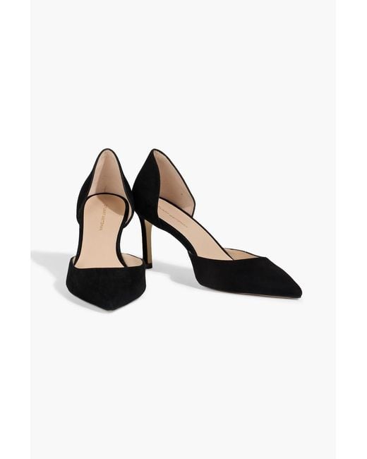 Stuart Weitzman Black Mara 75 Suede Pumps