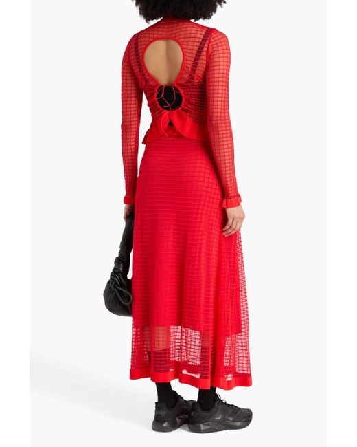 CECILIE BAHNSEN Gemma Shirred Knitted Maxi Skirt