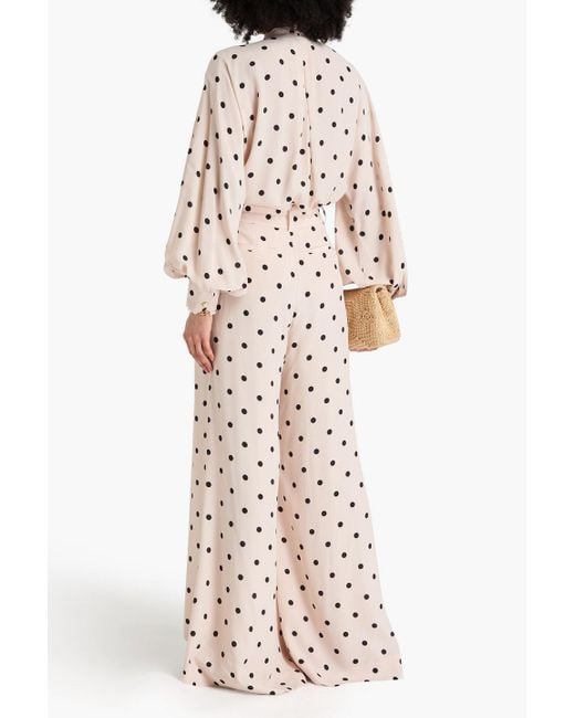 Zimmermann Pink Pussy-Bow Polka-Dot Crepe De Chine Blouse