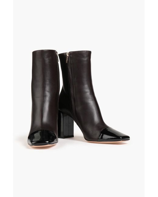 Gianvito Rossi Black Logan Smooth And Patent-leather Ankle Boots