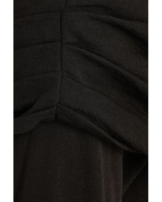 Nanushka Black Amily Off-The-Shoulder Draped Jersey Top