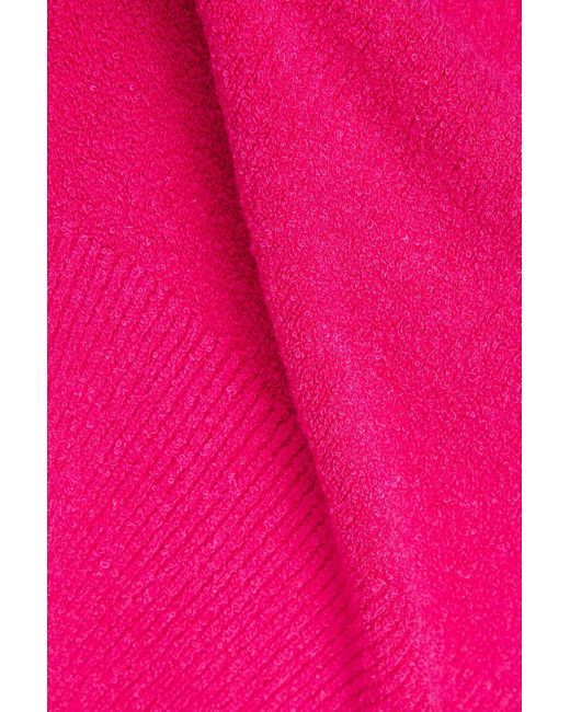 Jonathan Simkhai Pink Tatyana Cropped Bouclé-knit Top