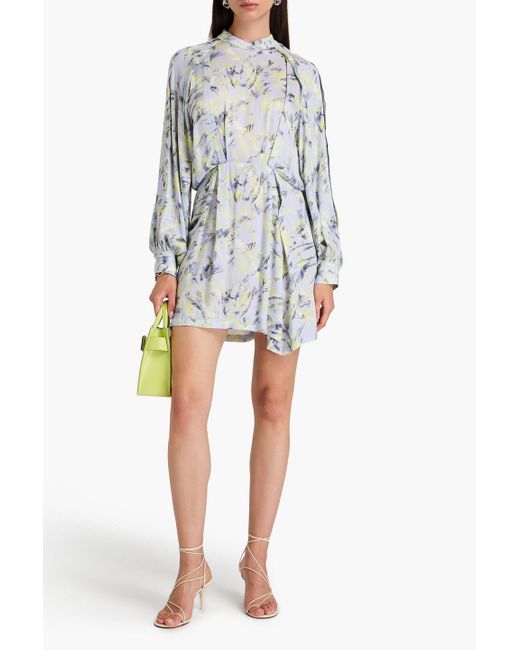 IRO White Minikleid aus webstoff mit print und falten