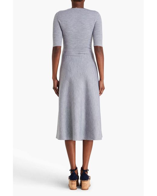 Gabriela Hearst Gray Wool, Cashmere And Silk-blend Midi Dress