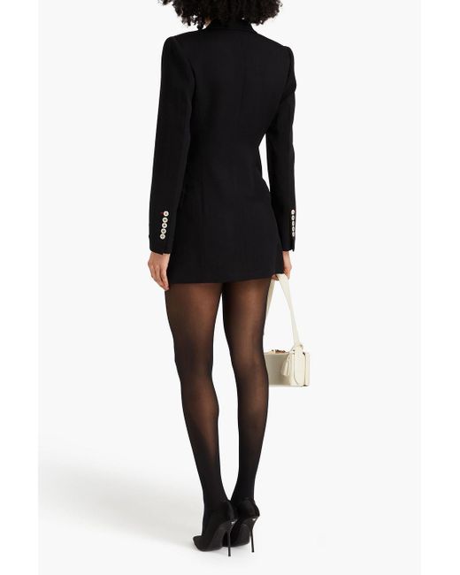 Victoria Beckham Black Wool-twill Mini Tuxedo Dress