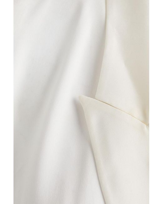 Theory White Wrap-Effect Silk Blouse