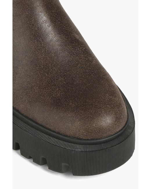 Maje Brown Leather Chelsea Boots