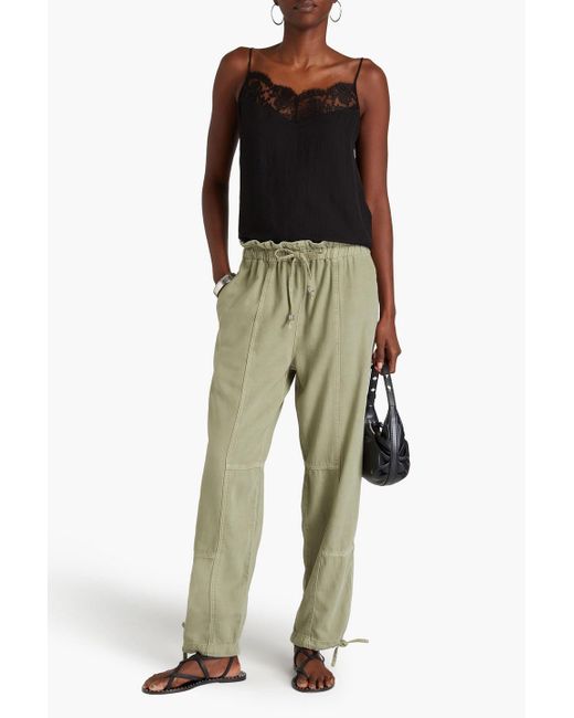 Rag & Bone Green Jordan Cotton And Lyocell-blend Twill Tapered Pants