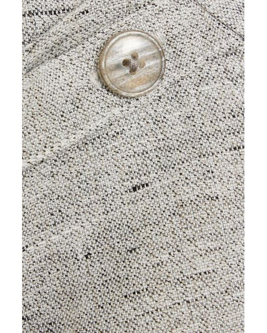 3.1 Phillip Lim Gray Wrap-Effect Tweed Midi Skirt