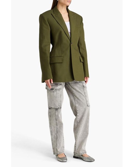 Wardrobe NYC Green Drill Blazer