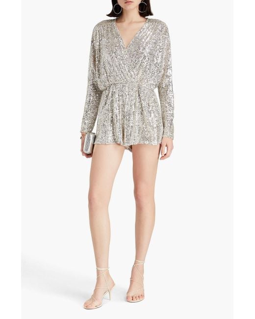 Maje White Sequined Tulle Playsuit