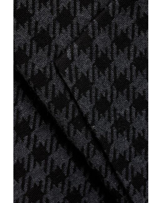 Thom Browne Black Houndstooth Jacquard-Knit Cotton Zip-Up Hoodie for men