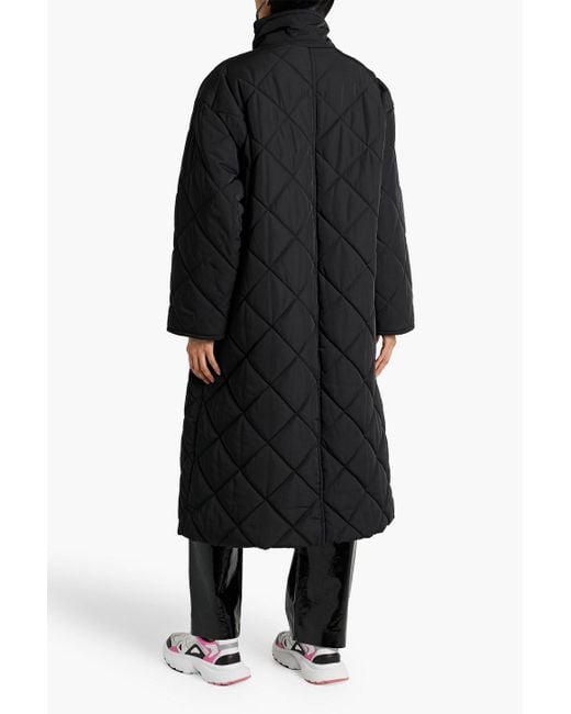 Stand Studio Black Sage Quilted Shell Coat
