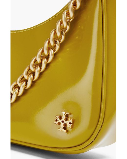 Tory Burch Yellow Mercer Patent-leather Shoulder Bag