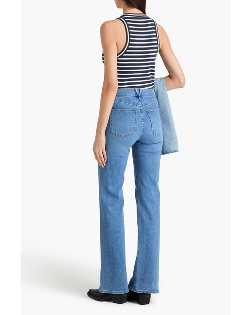 Veronica Beard Blue Crosbie High-Rise Wide-Leg Jeans
