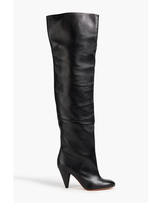 Proenza Schouler Black Leather Over-The-Knee Boots